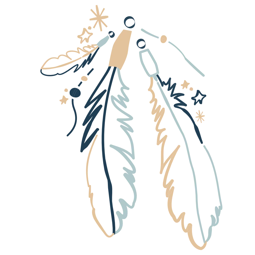 sviluppa il tuo intuito piume sciamaniche stilizzate